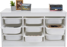 Organizator cu cutii de depozitare, alb, TRIMAL