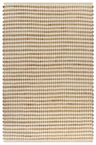 vidaXL Covor din iută lucrat manual, natural &amp; alb, 120x180 cm textil