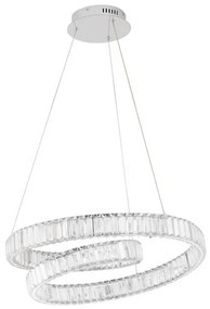 Pendul LED dimabil, cristal design elegant CONCETO crom 60cm