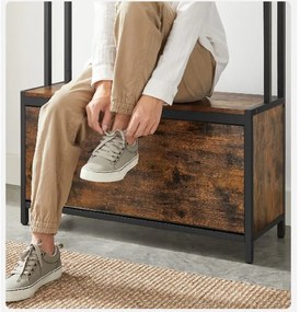 Panou de hol TAYLOR cu dulap de pantofi 180x85 cm, maro rustic