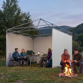 Outsunny 3 Panouri Laterale pentru Pavilioane 3x3 m 300x200 cm Panouri Laterale de Schimb din Pânză Oxford cu Fermoar Alb | Aosom Romania