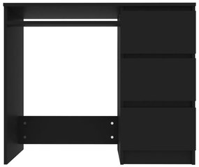 Birou, negru, 90 x 45 x 76 cm, pal