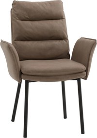 Scaun tip fotoliu Ramon, piele ecologica, structura metalica - MARO