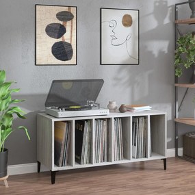 vidaXL Dulap pentru discuri gri sonoma, 100x38x48 cm, lemn prelucrat