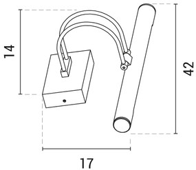 Aplică LED pentru tablouri LED/9W/230V 3000Κ 42 cm crom