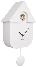 Ceas cu pendul pentru perete Karlsson Modern Cuckoo, 21,5 x 41,5 cm, alb
