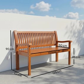 Outsunny Banc de grădină Banc exterior 2 locuri cu husă impermeabilă și spătar ergonomic Lemn maro deschis | Aosom Romania