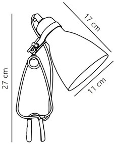 Lampă de masă cu clemă Nordlux CYCLONE 1xE14/15W/230V alb