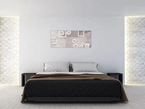 Tablou - Imagine flori bej (120x50 cm)
