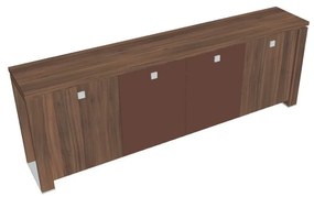 Dulap mic Verno+ 260 x 46 x 90 cm, uși combinate, nuc / maro