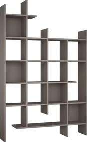 Biblioteca MANCO, gri, PAL melaminat, 122x26x188 cm