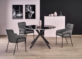 Masa rotunda MDF + sticla + metal Avelar - d 120 x h 76 cm