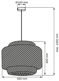 Lustră pe cablu BERTA 1xE27/20W/230V d. 50 cm bambus