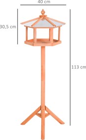 PawHut Alimentator pentru Pasari cu suport din lemn de pin 113x85x40cm