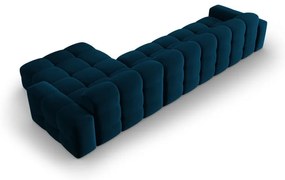 Colțar albastru închis cu tapițerie din catifea (pe partea dreaptă) Kendal – Micadoni Home