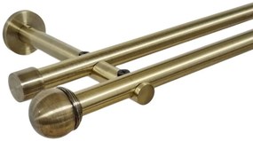Galerie dubla picior universal fara inele prindere perete todi max 19/19 mm aur antic (Alege marime: 280 cm)