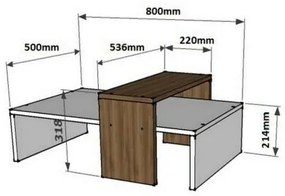 Măsuță de conferință Glow White and Walnut