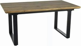 Masa bucatarie 8 persoane UMBERTO II, stejar/negru, 160/240x90x76 cm