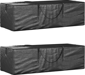 vidaXL Genți depozitare perne, 2 buc., negru 135x40x55 cm polietilenă