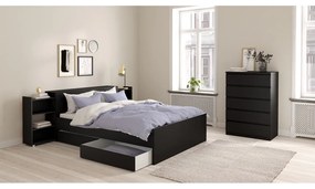 Pat matrimonial negru 160x200 cm Naia – Tvilum