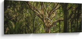 Tablou cu copaci (cu ceas) (90x30 cm)
