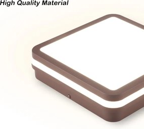 Brilagi-LED BENE, corp de iluminat exterior LED cu senzor, 18W/230V, 21,5 x 21,5 cm, maro, IP54