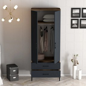 Dulap de haine Kiara T (Nuc + antracit). 1088332
