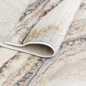 60x100 cm Covor premium Copper, 70% Polyester și 30% Polipropilenă, Design Modern, Crem/Auriu, Densitate 2500 gr/m2, EFHE7831003
