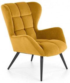 Fotoliu Tyrion velvet mustariu H91 cm