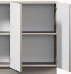 Comodă Lorini 200 cm cu 4 uși - cașmir / mânere aurii T-bar