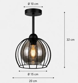 Lustră aplicată SOLO BLACK 1xE27/60W/230V