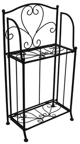Raft pliabil din metal, negru, MANULO