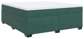 3285302 vidaXL Pat box spring cu saltea, verde închis, 180x200 cm, catifea