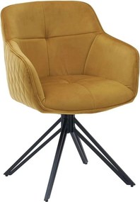 Scaun EMMA, galben/negru, stofa/metal, 59x62x82 cm
