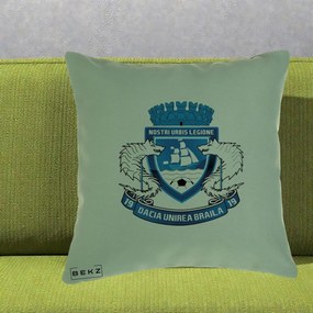 Perna Personalizata Dacia Unirea Braila 1919 Fotbal, 40x40 cm, Verde, Husa Detasabila, Perna Inclusa, BEKZ®