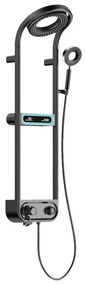 Set de duș digital Tropic cu baterie termostatică, negru