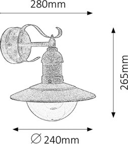 Brilagi - Aplica de perete pentru exterior MOLDE 1xE27/60W/230V IP44 bronz/patină
