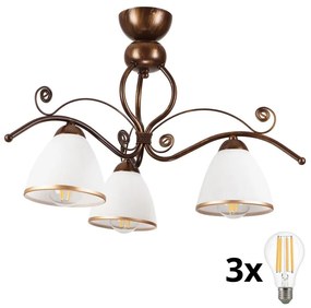 Lustră LED aplicată Brilagi ANTICO 3xE27/60W/230V patină bronz