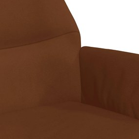 Scaun de relaxare cu taburet, maro, textil microfibra Maro