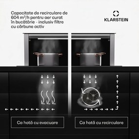 Klarstein Royal Flush Eco 75, hota, 75 cm, 714 m³/h, EEK A++, inclusiv filtre cu carbon activat