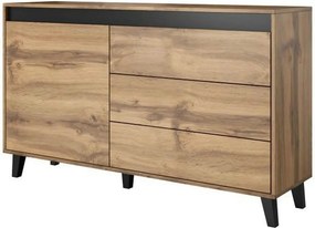 Comoda NORD, stejar wotan/gri antracit, PAL laminat, 138x38x83 cm