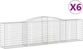 vidaXL Coșuri gabion arcuite 6 buc, 400x50x100/120 cm fier galvanizat