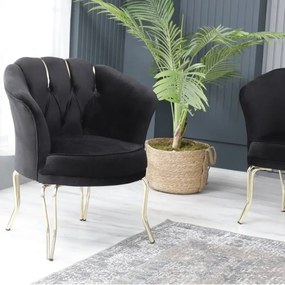 Set canapea Viena 2+1+1Homs textil negru-auriu,30702