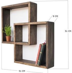 Etajeră de perete 51x51 cm molid