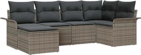 vidaXL Set de canapele pentru grădină 6 pcs Gri poliratan