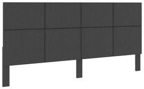 vidaXL Tăblie de pat, gri închis, 200 x 200 cm, material textil