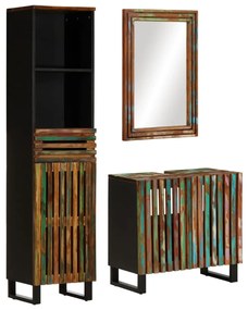 vidaXL Set mobilier de baie, 3 piese, lemn masiv de acacia