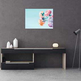 Tablou pe sticlă - Flori în vază (70x50 cm)