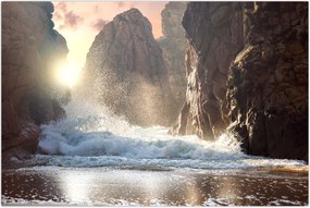 Tablou - Stânci și valuri ale oceanului (90x60 cm)