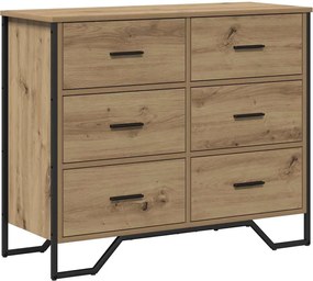 vidaXL Comodă cu sertare 2 pcs Stejar Artizanal 91 x 35,5 x 74,5 cm